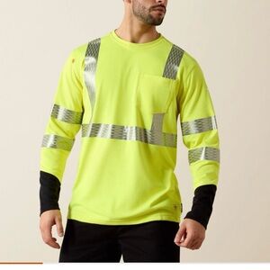 Ariat Men's Neon Yellow FR Hi-Vis long sleeve size XL